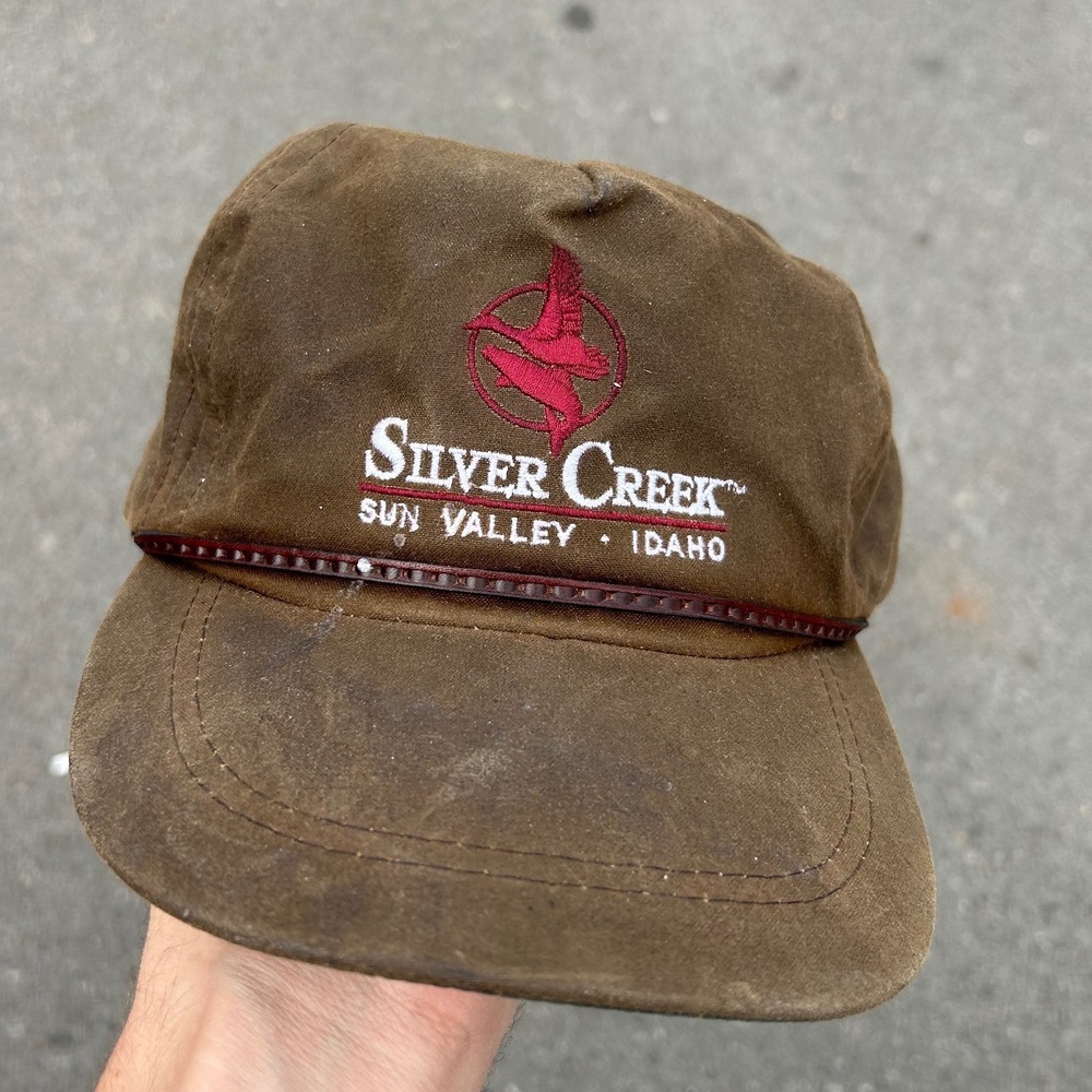 Vintage Silver Creek Idaho Hat Cap Mens Strap Back Brown Sun Valley